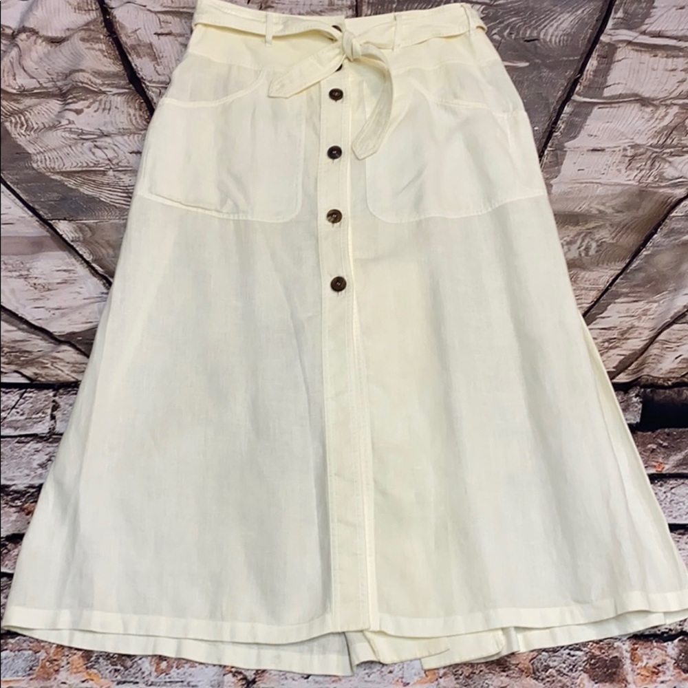 STRENESSE ICONIC IVORY LINEN MAXI SKIRT NWOT 8 - Picture 6 of 8